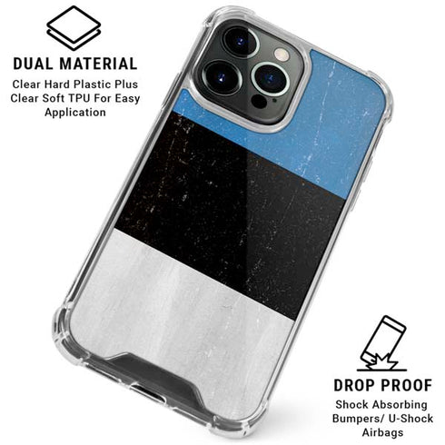 Estonia Flag Distressed iPhone 16 Pro Max Clear Case
